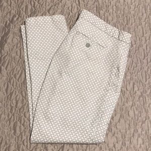 White and Grey Patterned Khakis